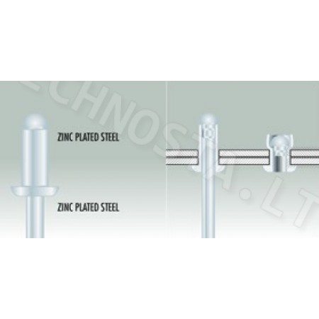 Kniedės plieninės d=3mm-6,4mm | Technosta - tvirtinimo detalės